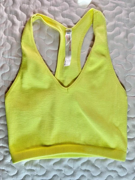 Free People Movement Free Throw Tank Ribbed Bright Yellow/ Green Medium - Picture 6 of 6